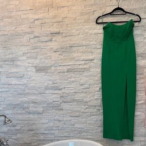 Superdown Strapless dress with slit